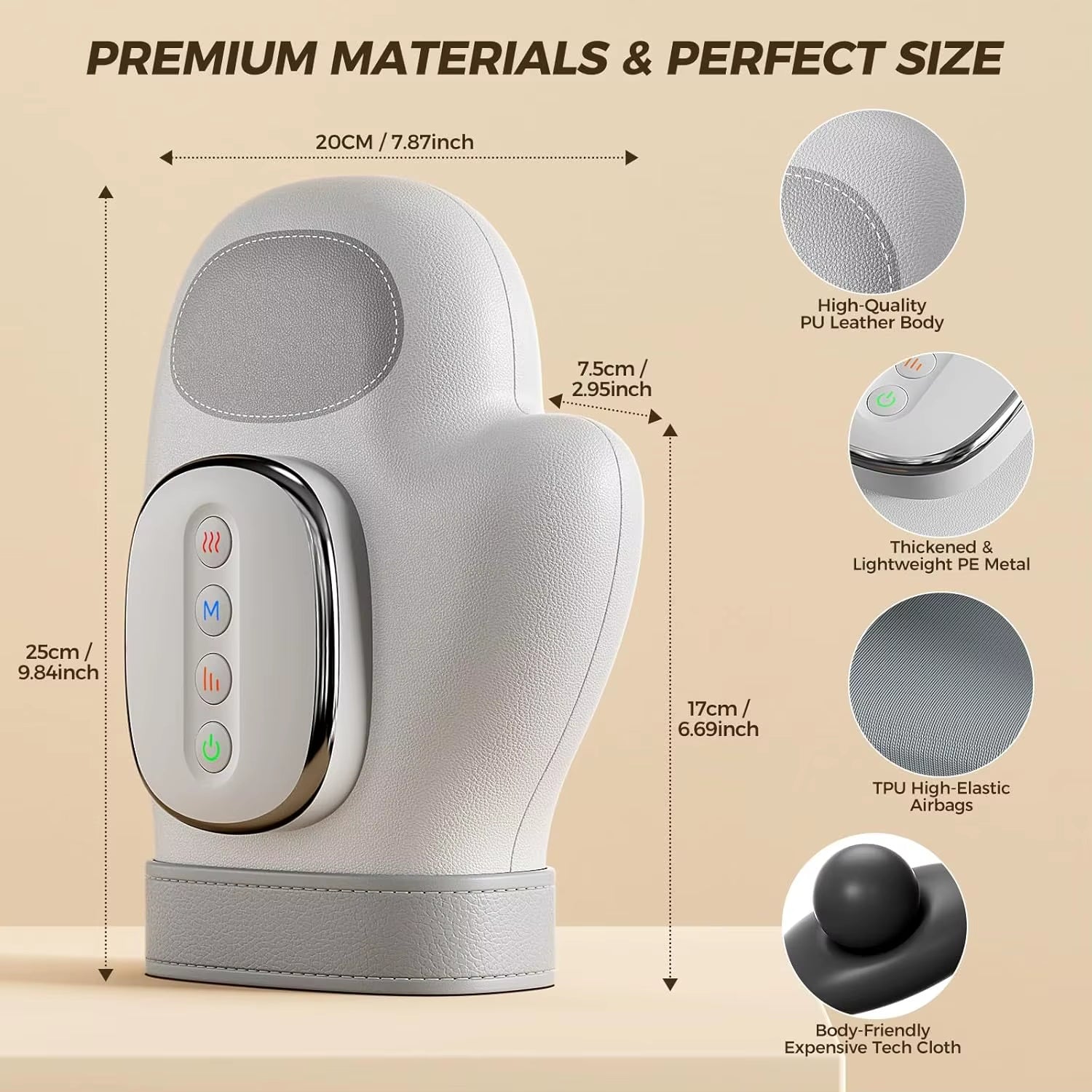 Cordless Hand Massager with Heat Compression Electric Finger Massager Updated Carpal Tunnel Relief & Wrist Relief Massage Gift